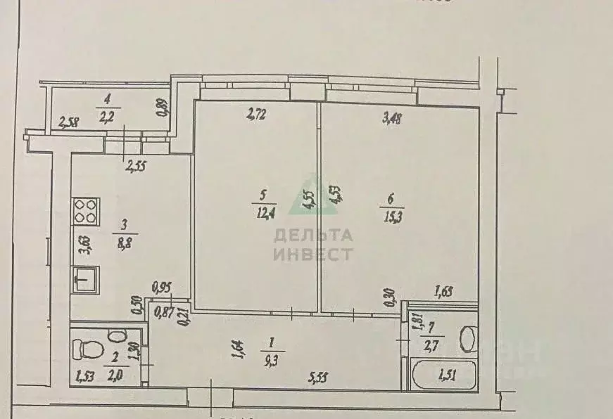 2-к кв. Башкортостан, Уфа Обская ул., 7 (50.5 м) - Фото 1