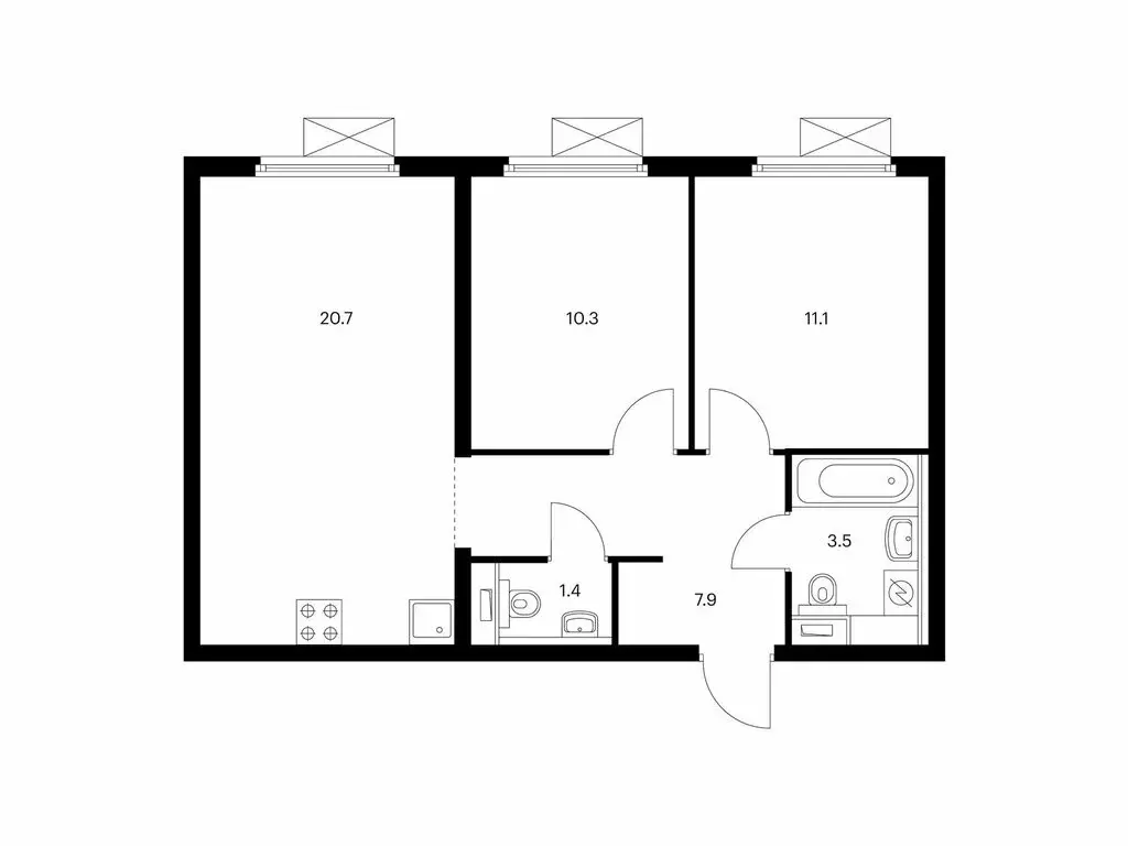2-комнатная квартира: Москва, Новоостаповская улица, 7к2 (54.9 м) - Фото 1