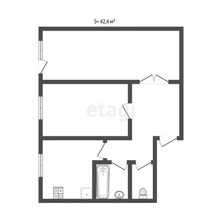 2-комнатная квартира: Тула, Гоголевская улица, 69Б (41 м) - Фото 1
