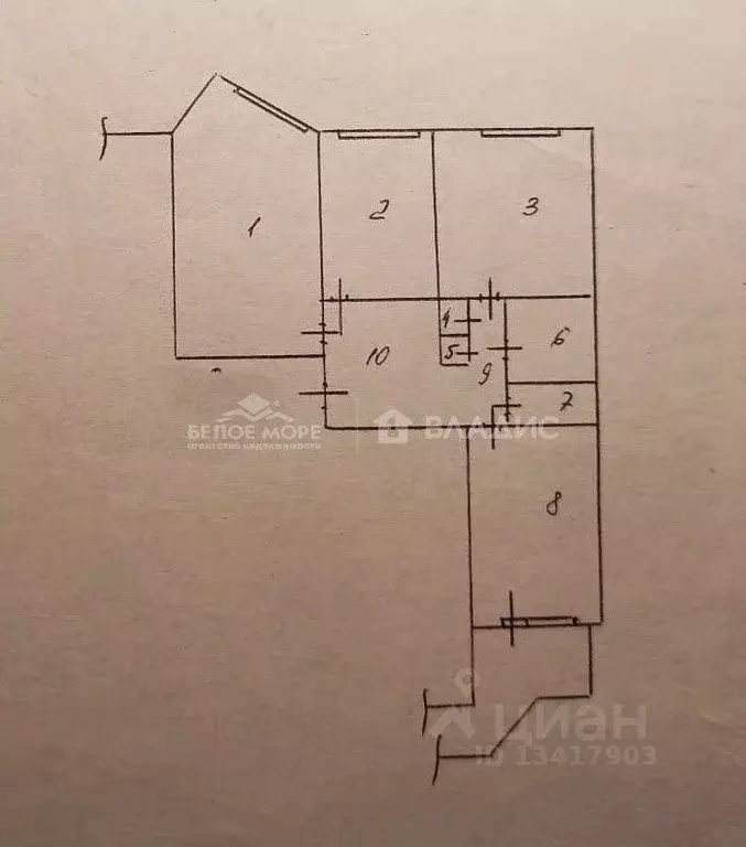 3-к кв. Архангельская область, Архангельск ул. Гайдара, 42 (62.9 м) - Фото 2