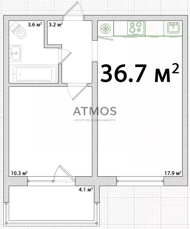 1-к кв. Новосибирская область, Новосибирск ул. Связистов, 162/1 (36.7 ... - Фото 2