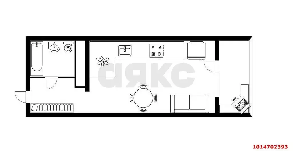 Квартира-студия: Краснодар, Московская улица, 129 (23.1 м) - Фото 1