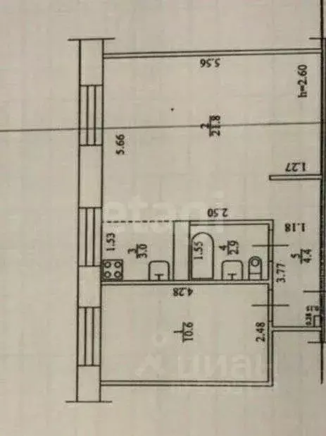 2-к кв. Татарстан, Казань ул. Нурсултана Назарбаева, 76 (43.0 м) - Фото 1