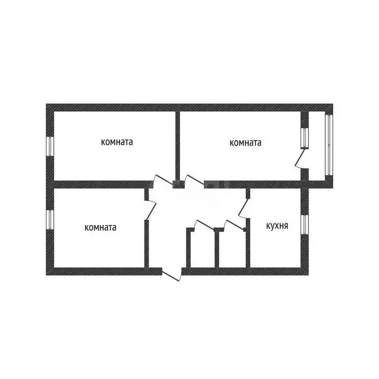 3-комнатная квартира: Курган, Рабоче-Крестьянская улица, 14 (62.4 м) - Фото 1