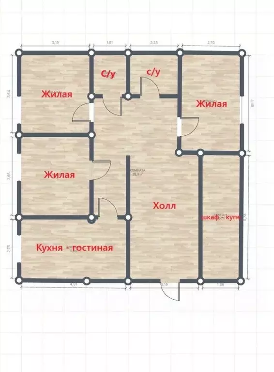 3-к кв. Кабардино-Балкария, Нальчик ул. Героя России Т.М. Тамазова ... - Фото 1