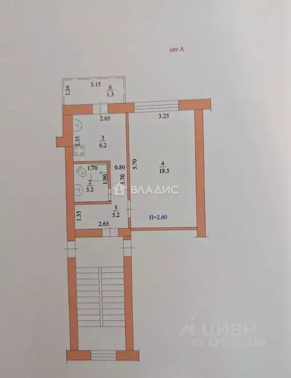 1-к кв. Краснодарский край, Ейск Красная ул., 47/1 (32.9 м) - Фото 2