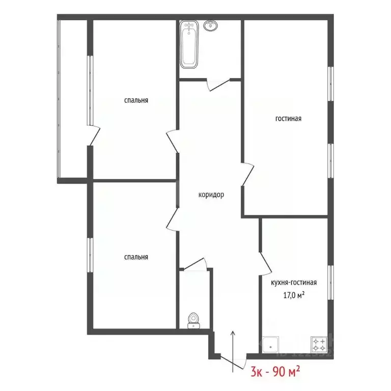 3-к кв. Свердловская область, Березовский Театральная ул., 2к1 (90.0 ... - Фото 2
