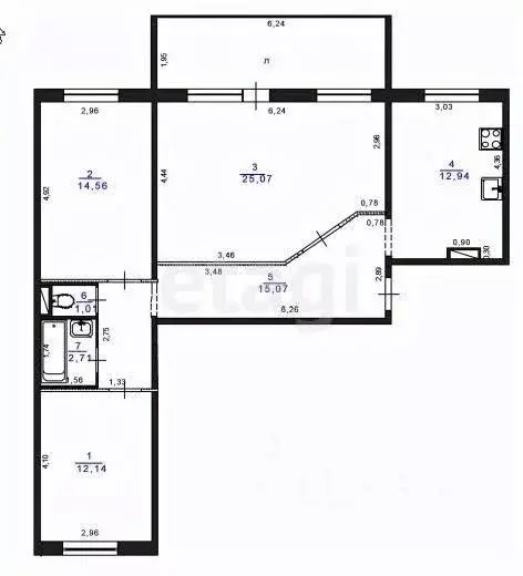 3-к кв. Ульяновская область, Ульяновск ул. Кобозева, 18 (89.6 м) - Фото 0