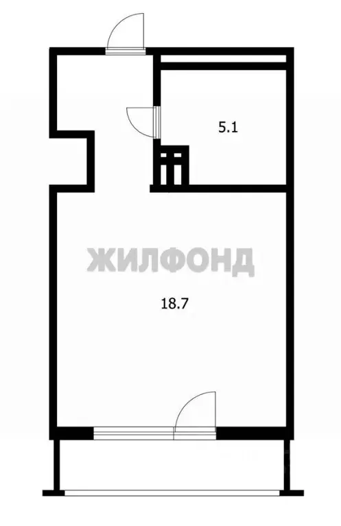 Студия Новосибирская область, Новосибирск Академгородок мкр, ул. ... - Фото 0
