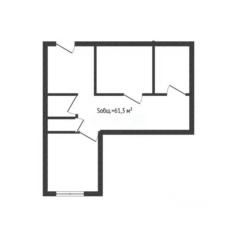 3-к кв. Брянская область, Клинцовский район, Смолевичское с/пос, пос. ... - Фото 1