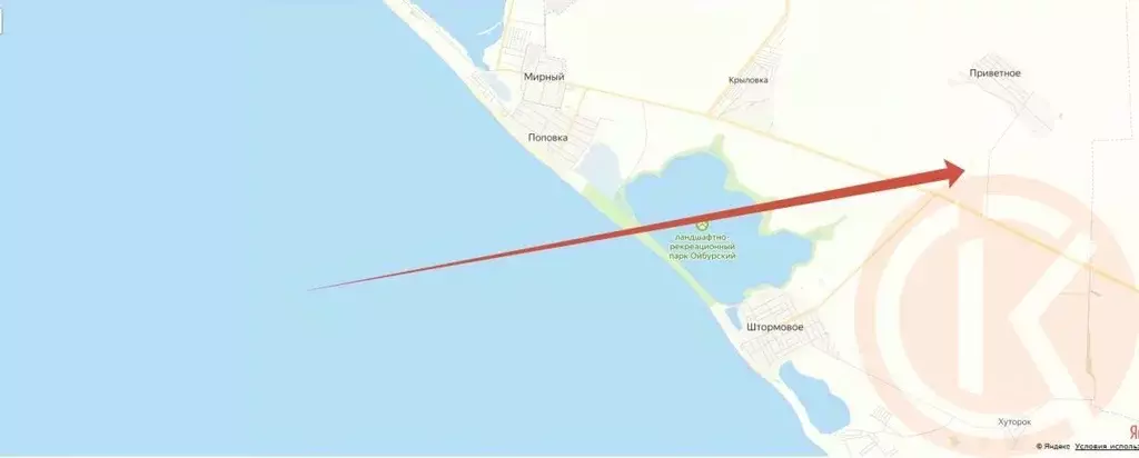 Участок в Крым, Сакский район, Штормовское с/пос, с. Приветное  (6.0 ... - Фото 1