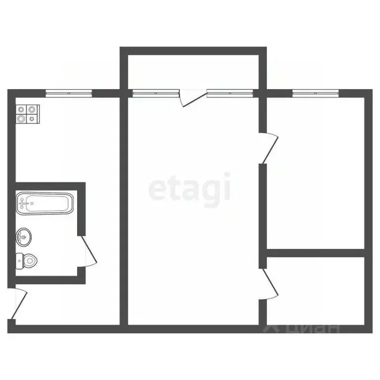 2-к кв. Иркутская область, Ангарск Л кв-л, 3 (45.6 м) - Фото 1