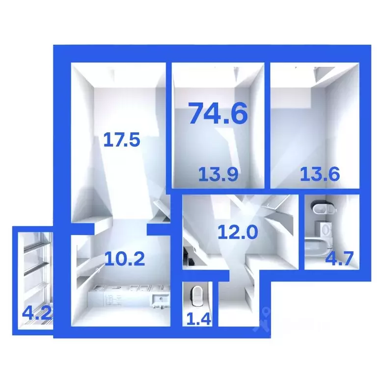3-к кв. Псковская область, Псковский район, Завеличенская волость, д. ... - Фото 0