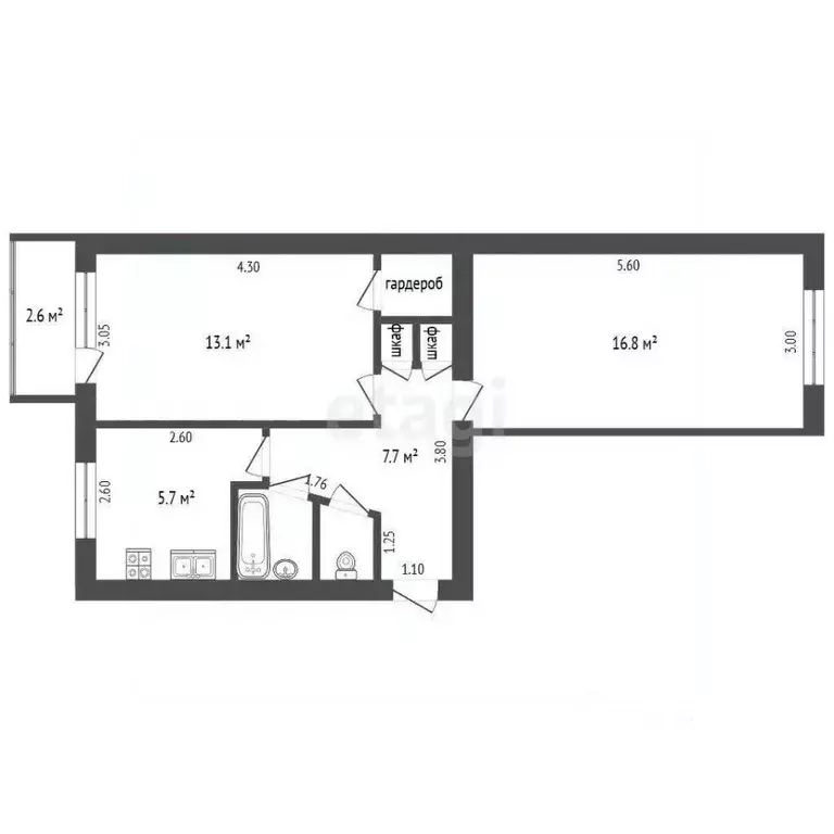 2-к кв. Нижегородская область, Выкса Гоголя мкр, 27 (47.4 м) - Фото 1