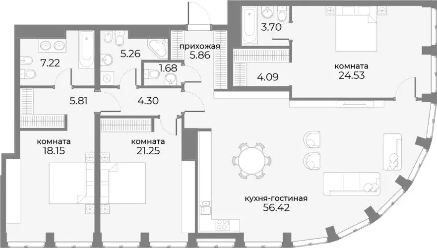 4-комнатная квартира: Москва, Дружинниковская улица, 15А (160.7 м) - Фото 1