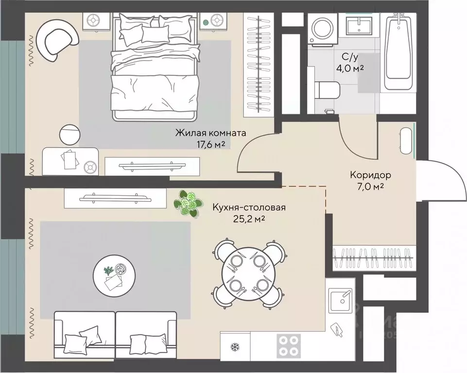 1-к кв. Свердловская область, Екатеринбург Эльмаш жилрайон, Изумрудный ... - Фото 1