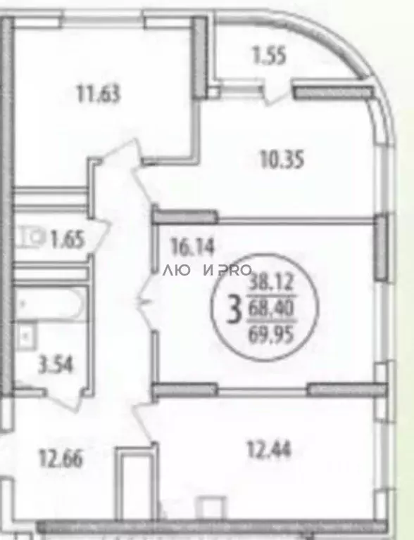 3-к кв. Башкортостан, Уфа ул. Глумилинская, 6 (69.8 м) - Фото 1