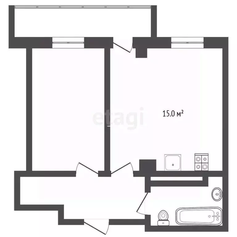 1-к кв. Тюменская область, Тюмень ул. Николая Никитина, 8 (39.5 м) - Фото 2
