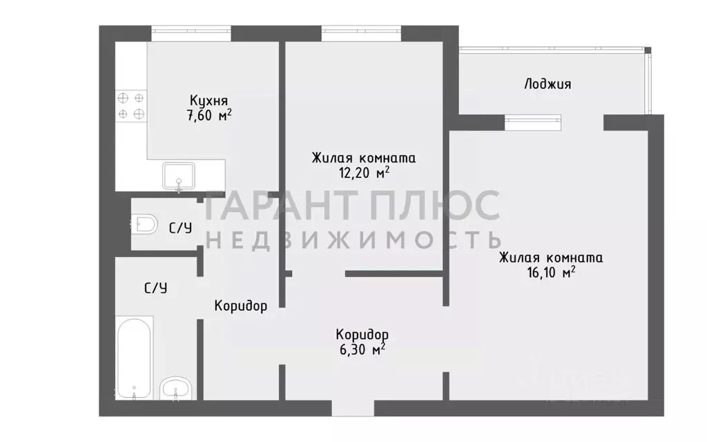 2-к кв. Липецкая область, Липецк ул. Бунина, 8 (52.5 м) - Фото 2