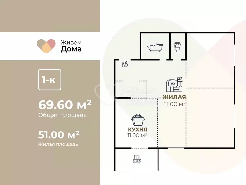 1-к кв. Волгоградская область, Волгоград Тулака мкр, ул. ... - Фото 2