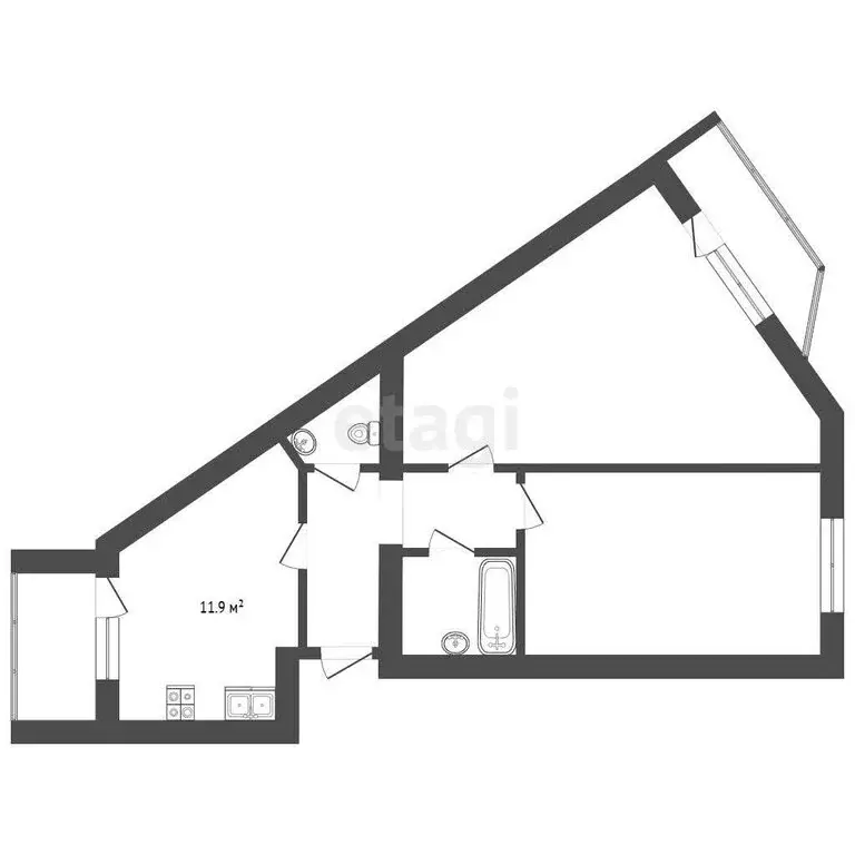 2-комнатная квартира: Саранск, улица Короленко, 1 (63.9 м) - Фото 1