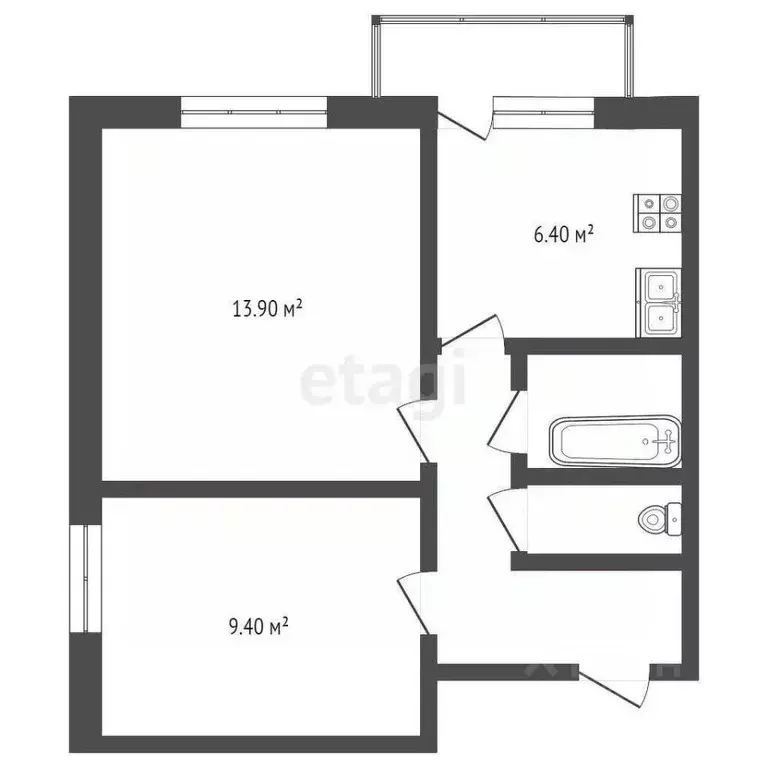 2-к кв. Москва ул. Новинки, 6К1 (38.9 м) - Фото 1