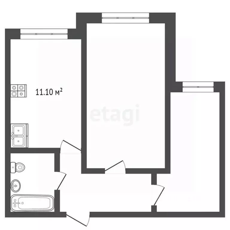 2-к кв. Ямало-Ненецкий АО, Ноябрьск Советская ул., 110 (46.2 м) - Фото 2