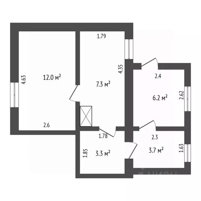 2-к кв. Крым, Черноморское пгт ул. Ломоносова, 30 (32.5 м) - Фото 2