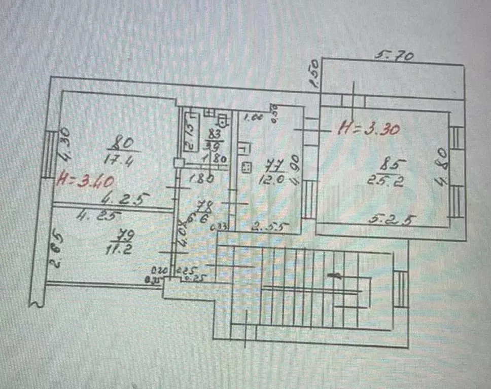 3-к. квартира, 79 м, 2/4 эт. - Фото 0