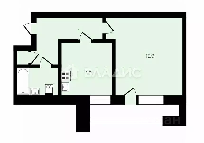 1-к кв. Владимирская область, Владимир ул. Соколова-Соколенка, 23 ... - Фото 2