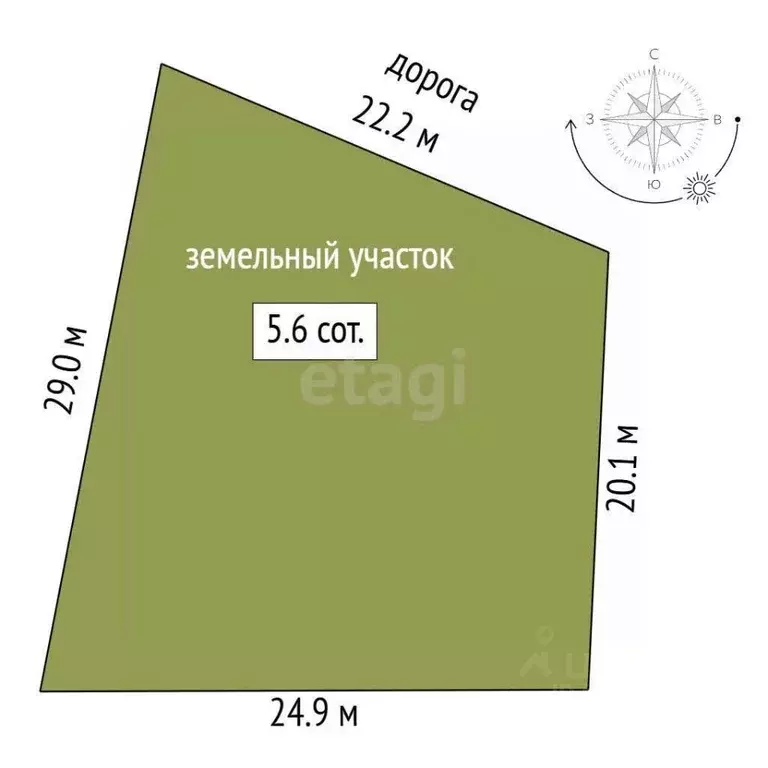 Участок в Ростовская область, Аксайский район, Ольгинская ст-ца 10-й ... - Фото 2