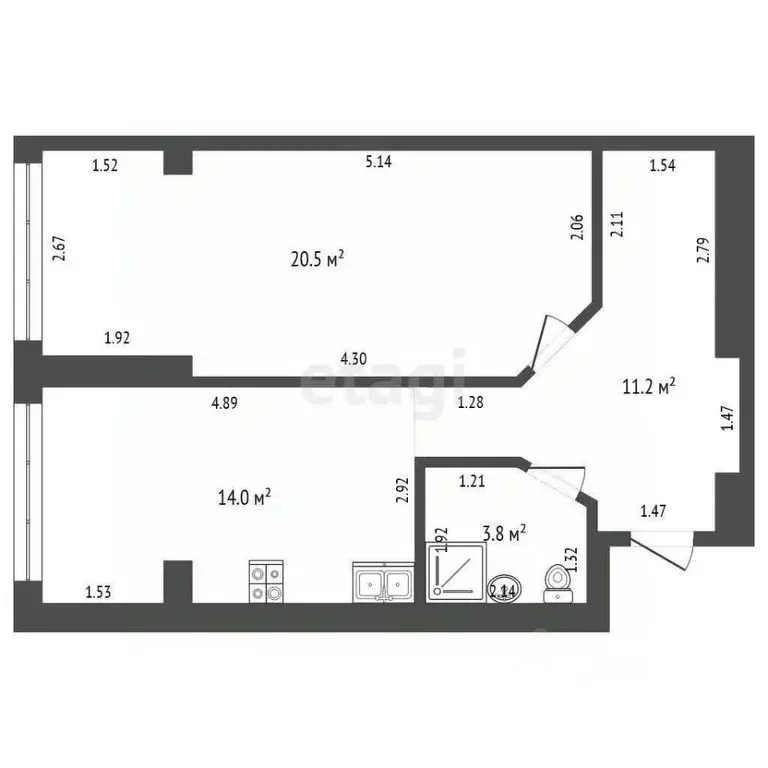 2-к кв. Ростовская область, Таганрог пер. 1-й Новый, 37 (49.5 м) - Фото 1