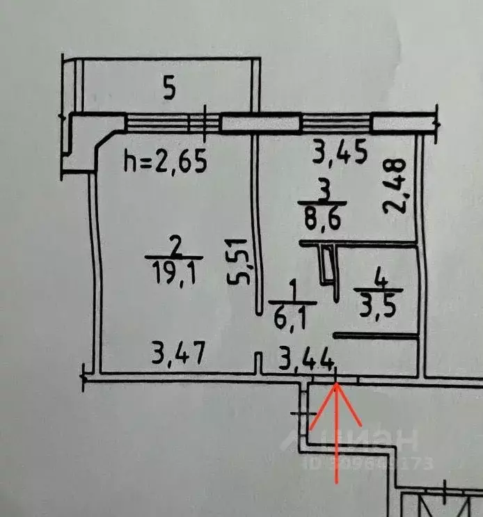 1-к кв. Новосибирская область, Новосибирск Ельцовская ул., 39 (37.3 м) - Фото 0