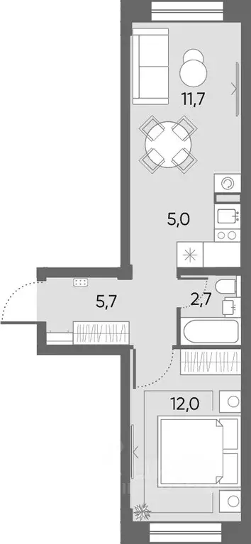 1-к кв. Архангельская область, Архангельск Никольский просп., 77 (37.1 ... - Фото 2