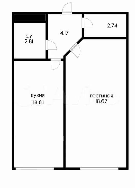 1-к. квартира, 42 м, 18/25 эт. - Фото 0