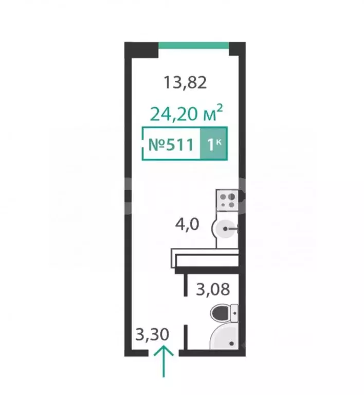 Студия Крым, Симферополь ул. Беспалова, 110Ж (25.0 м) - Фото 1