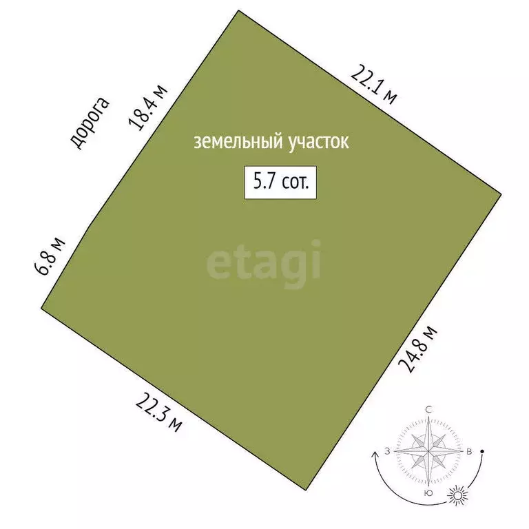 Участок в Тюмень, СНТ Тополя, 9-я улица (5.74 м) - Фото 0
