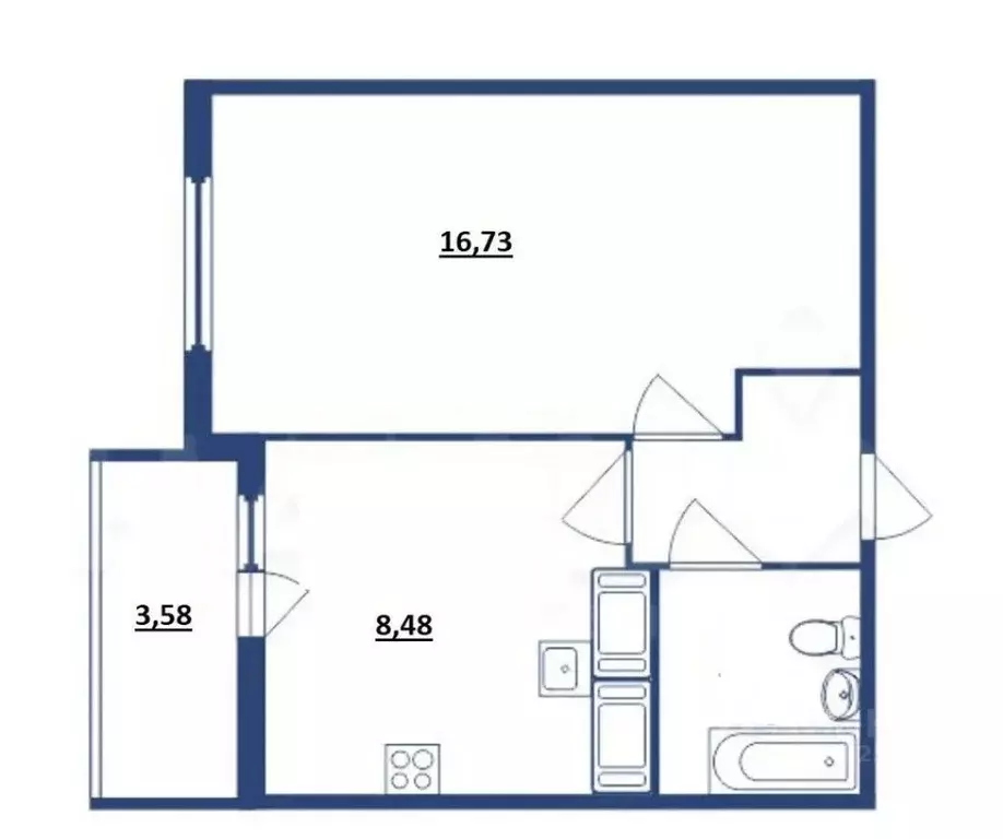 1-к кв. Санкт-Петербург ул. Плесецкая, 10 (30.7 м) - Фото 0