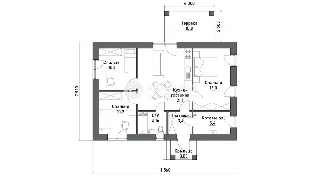 Дом в Татарстан, Верхнеуслонский район, Набережно-Морквашское с/пос, ... - Фото 2