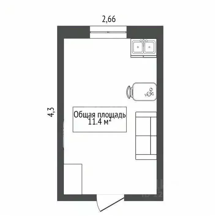 Комната Новосибирская область, Новосибирск ул. Лазарева, 31 (12.0 м) - Фото 1