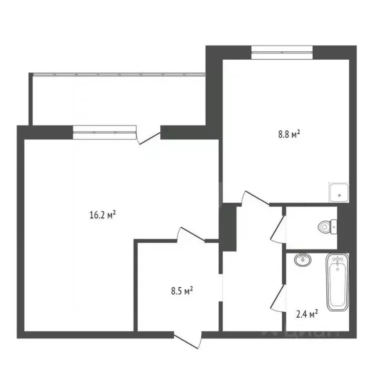 1-к кв. Красноярский край, Красноярск ул. Белинского, 3 (34.0 м) - Фото 1