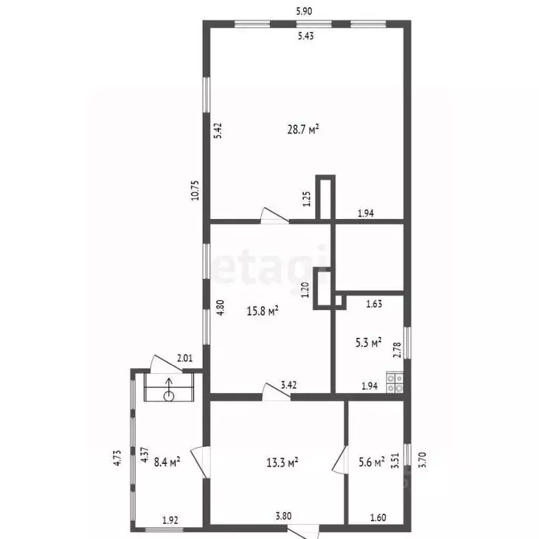 Дом в Вологодская область, Устюженский район, д. Ивановское  (50 м) - Фото 2