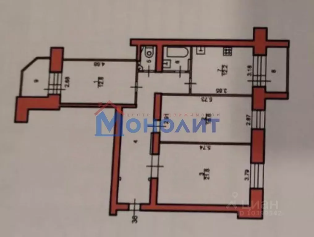 3-к кв. Ярославская область, Рыбинск ул. Максима Горького, 71 (85.4 м) - Фото 2