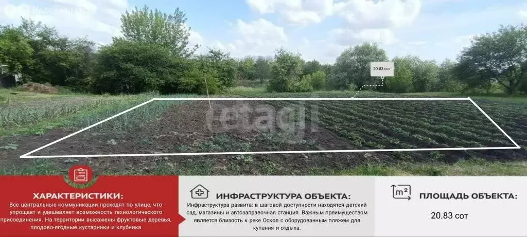 Участок в село Колыхалино, Оскольная улица (20.83 м) - Фото 1