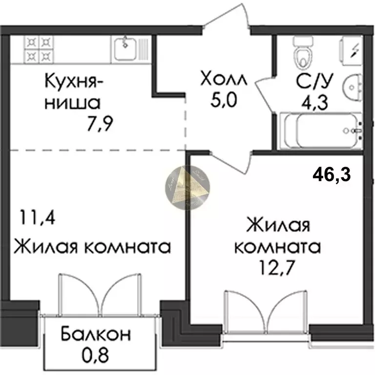 1-комнатная квартира: Санкт-Петербург, набережная Обводного канала, ... - Фото 1