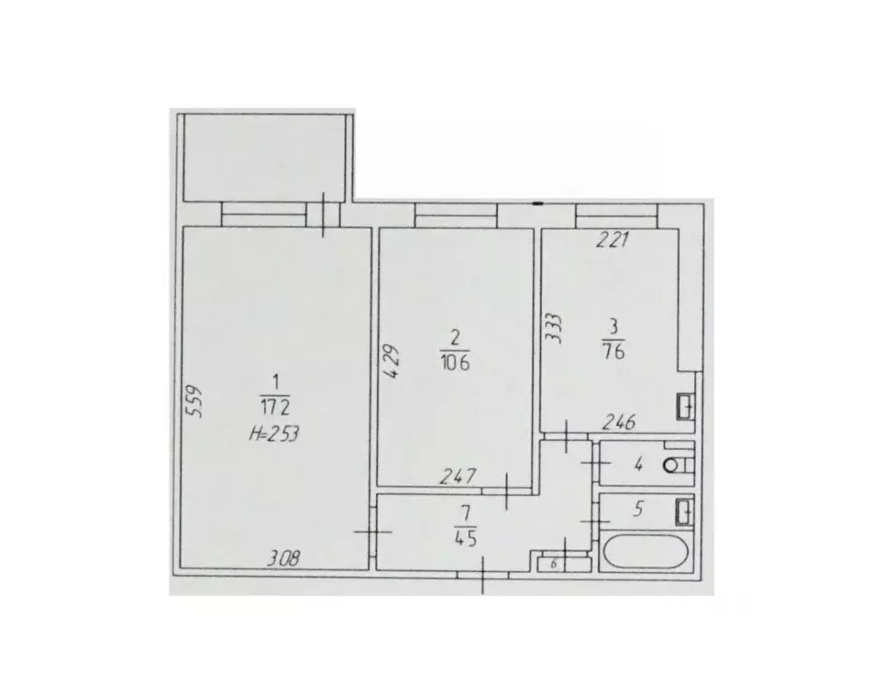 2-к кв. Пермский край, Пермь Уфимская ул., 2 (43.1 м) - Фото 1