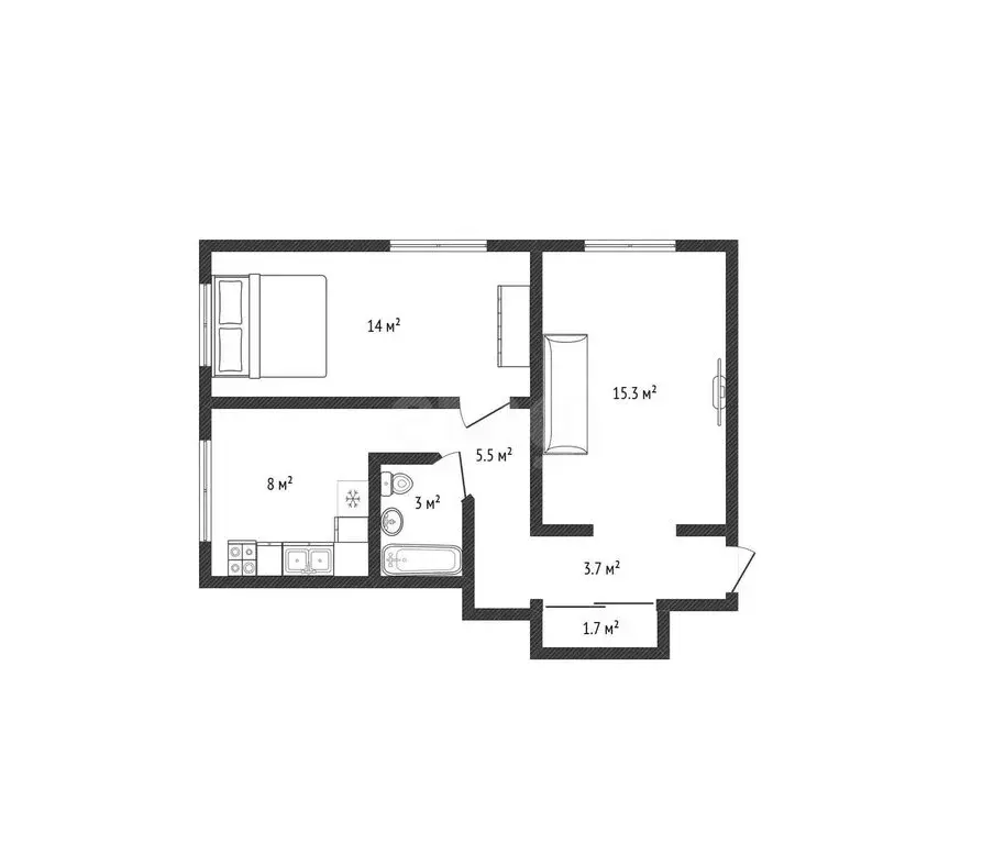 2-комнатная квартира: Махачкала, улица Аскерханова, 22 (53 м) - Фото 1