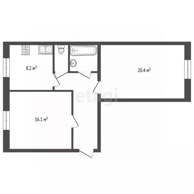 2-к кв. Санкт-Петербург ул. Ленсовета, 17 (56.0 м) - Фото 1