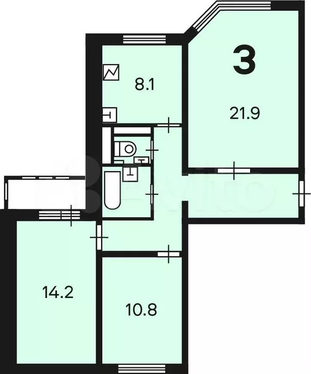 Аукцион: 3-к. квартира, 72,2 м, 16/19 эт. - Фото 0