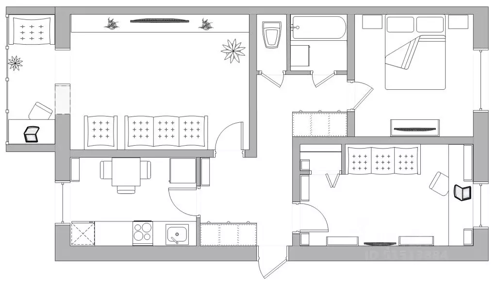 3-к кв. Амурская область, Благовещенск Комсомольская ул., 3 (61.8 м) - Фото 2